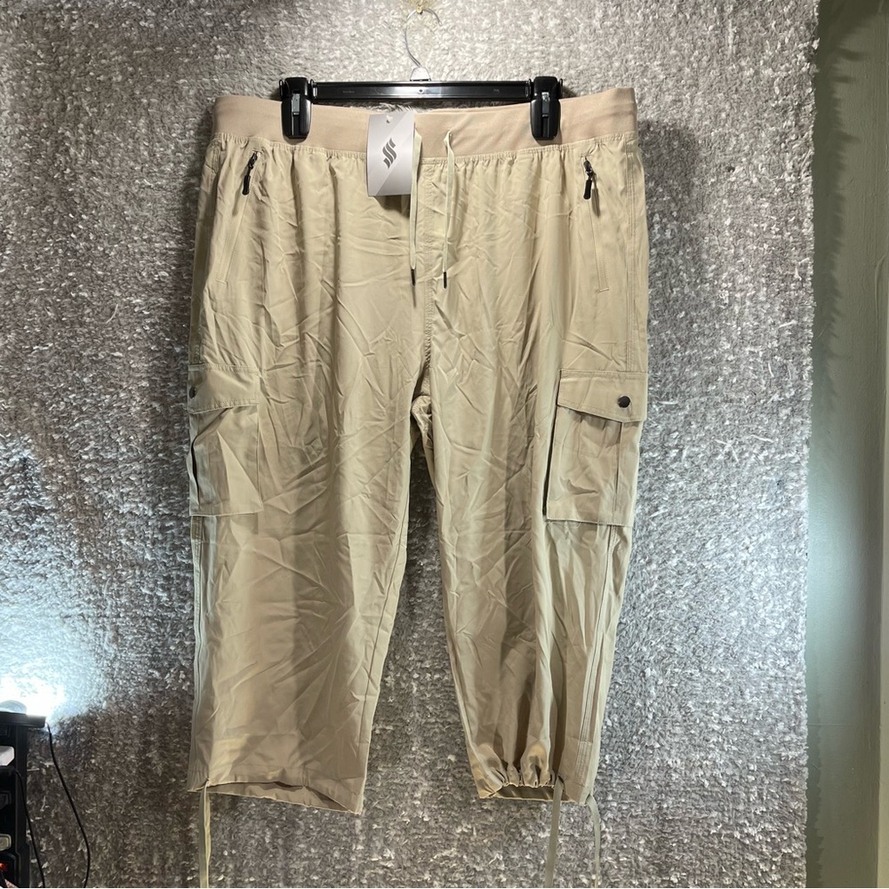 Soothfeel Cargo Capris Pants XXXL Plus Pockets Quick Dry Hiking Casual Summer WT